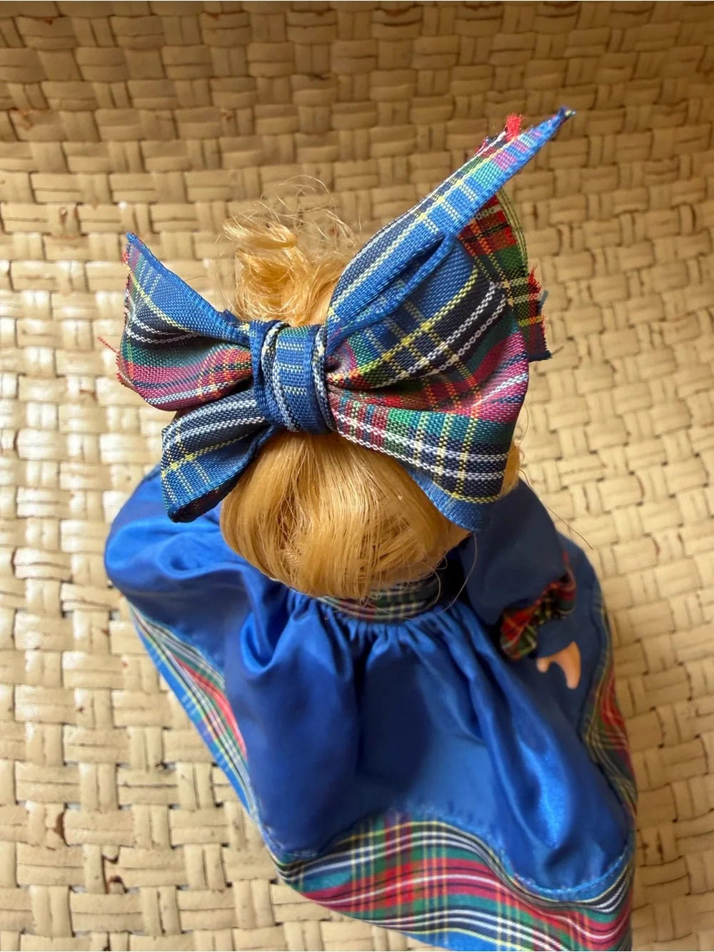 Madame Alexander 8” Amy Doll  Blue W  Plaid Dress Storyland